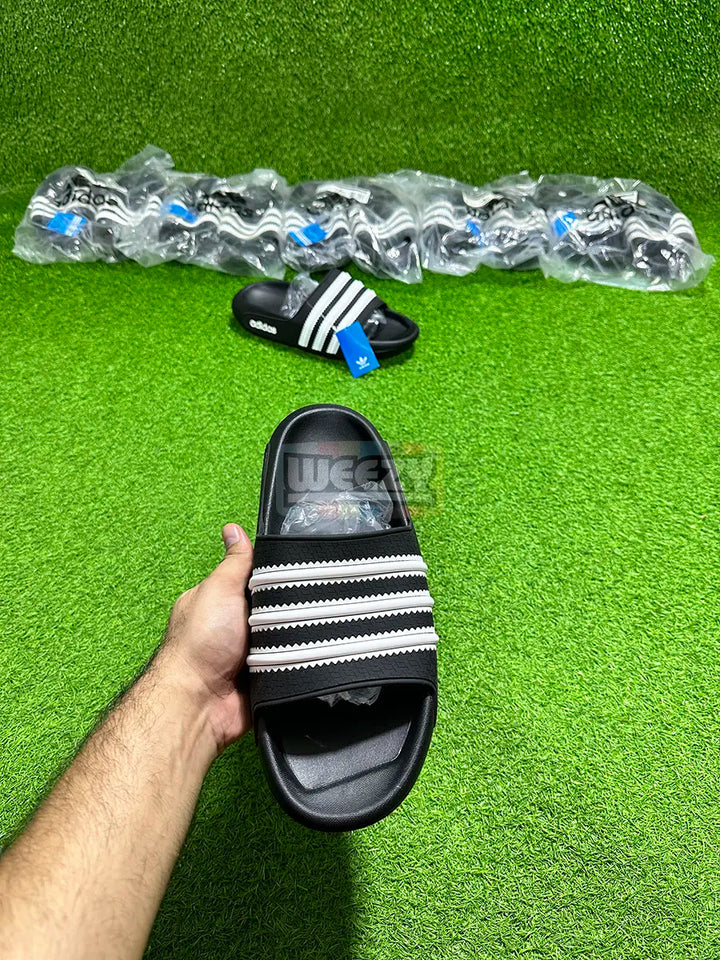 Adidas Stripes Slides (Blk) (Super Comfortable) buy online Pakistan - Weeby Shoes