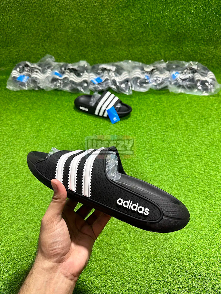 Adidas Stripes Slides (Blk) (Super Comfortable) buy online Pakistan - Weeby Shoes