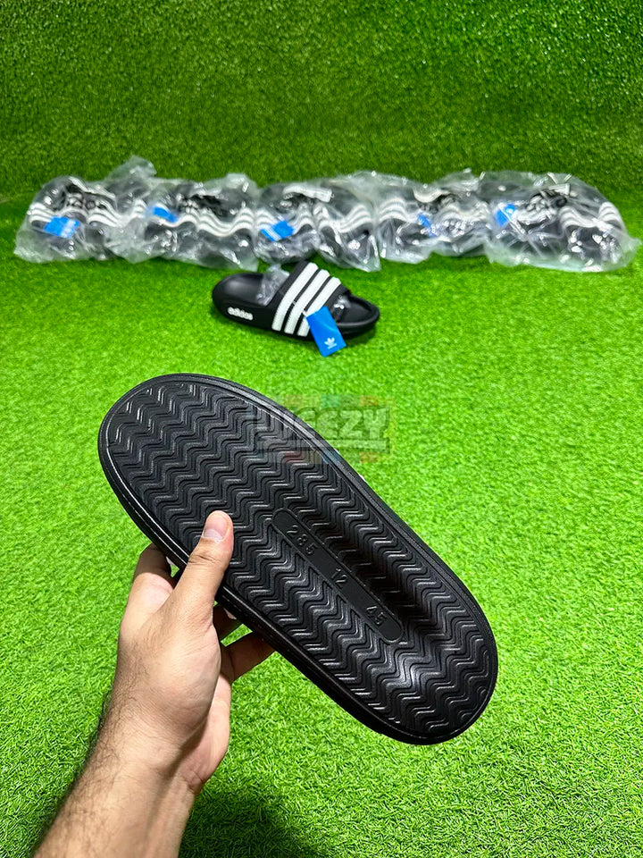 Adidas Stripes Slides (Blk) (Super Comfortable) buy online Pakistan - Weeby Shoes