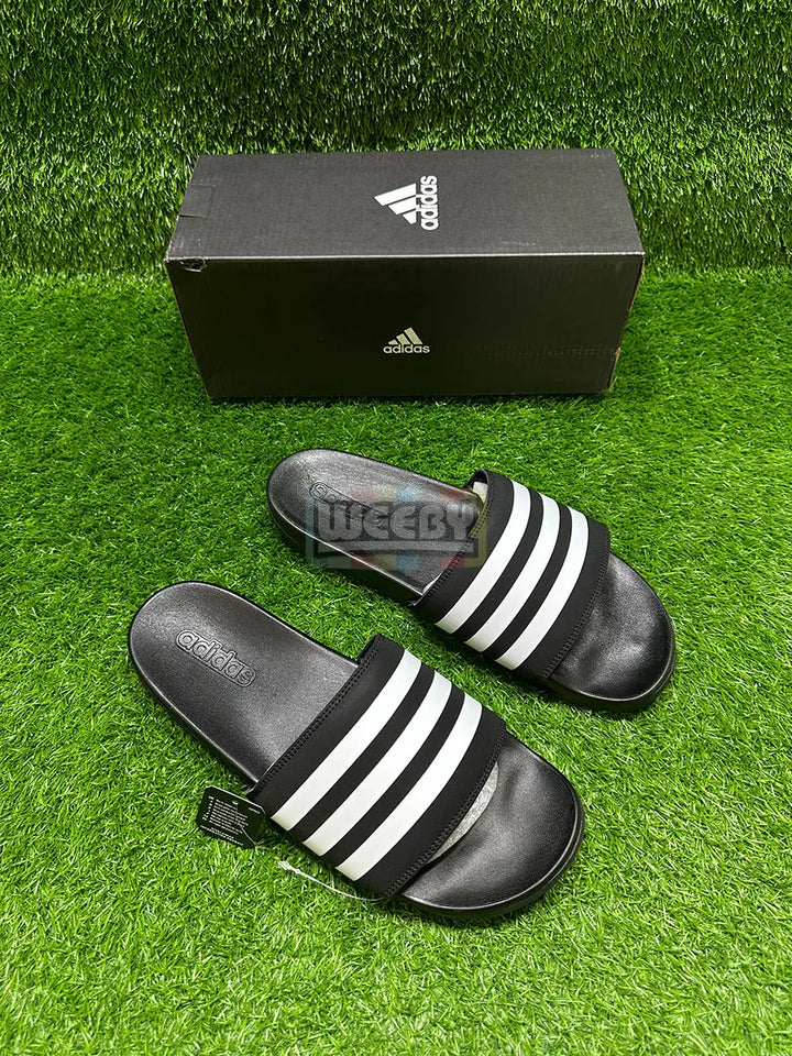 Adidas Stripes Slides (Blk/W) (Extra Soft) buy online Pakistan - Weeby Shoes