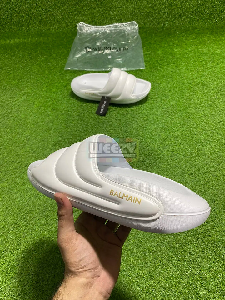 Balmain Slide (T White) (Premium Quality) buy online Pakistan - Weeby Shoes