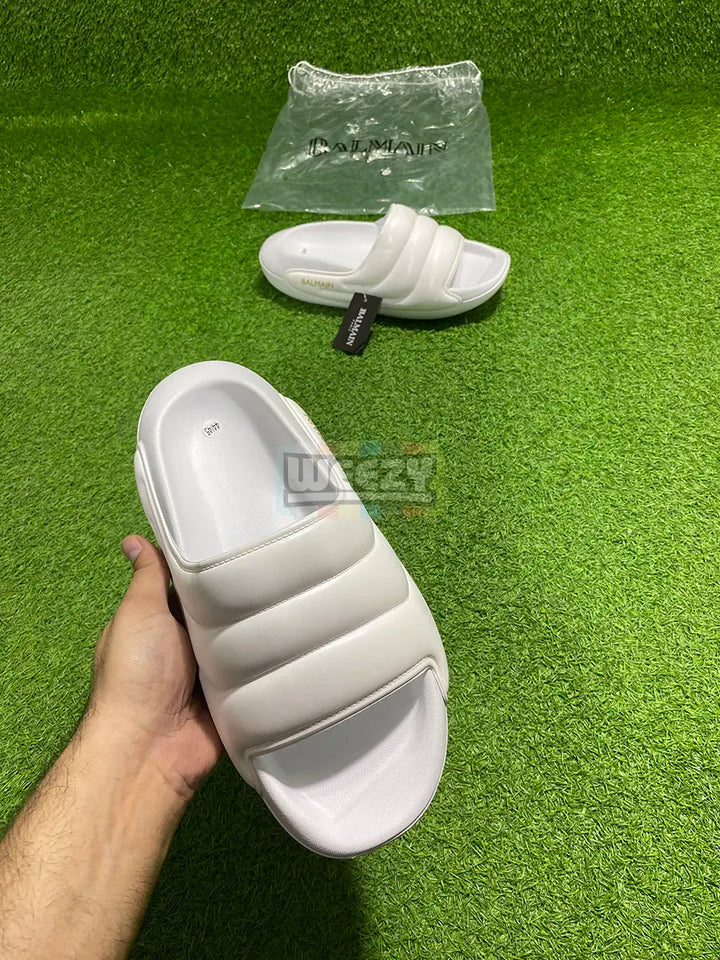 Balmain Slide (T White) (Premium Quality) buy online Pakistan - Weeby Shoes