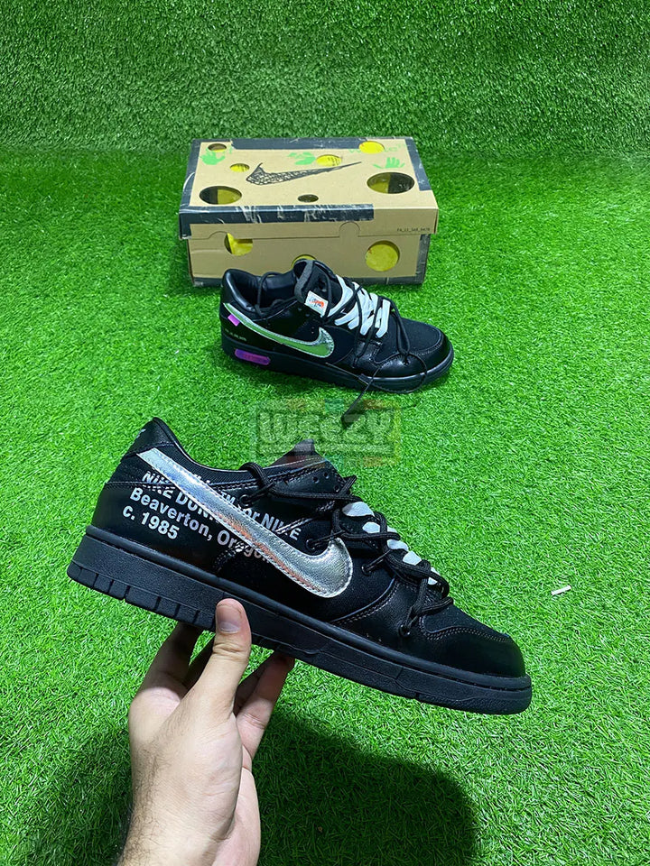 Dunk Low x Off White (The 50)(Blk/Silver) buy online Pakistan - Weeby Shoes