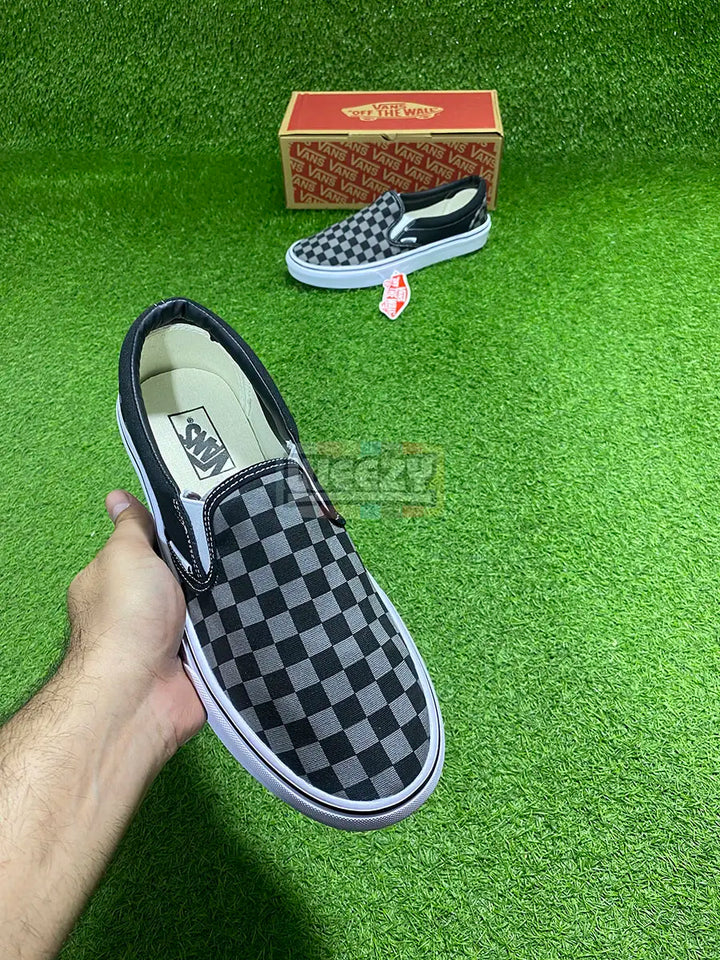 Vans Slip on (Checkered) (Grey) (Premium Quality) buy online Pakistan - Weeby Shoes